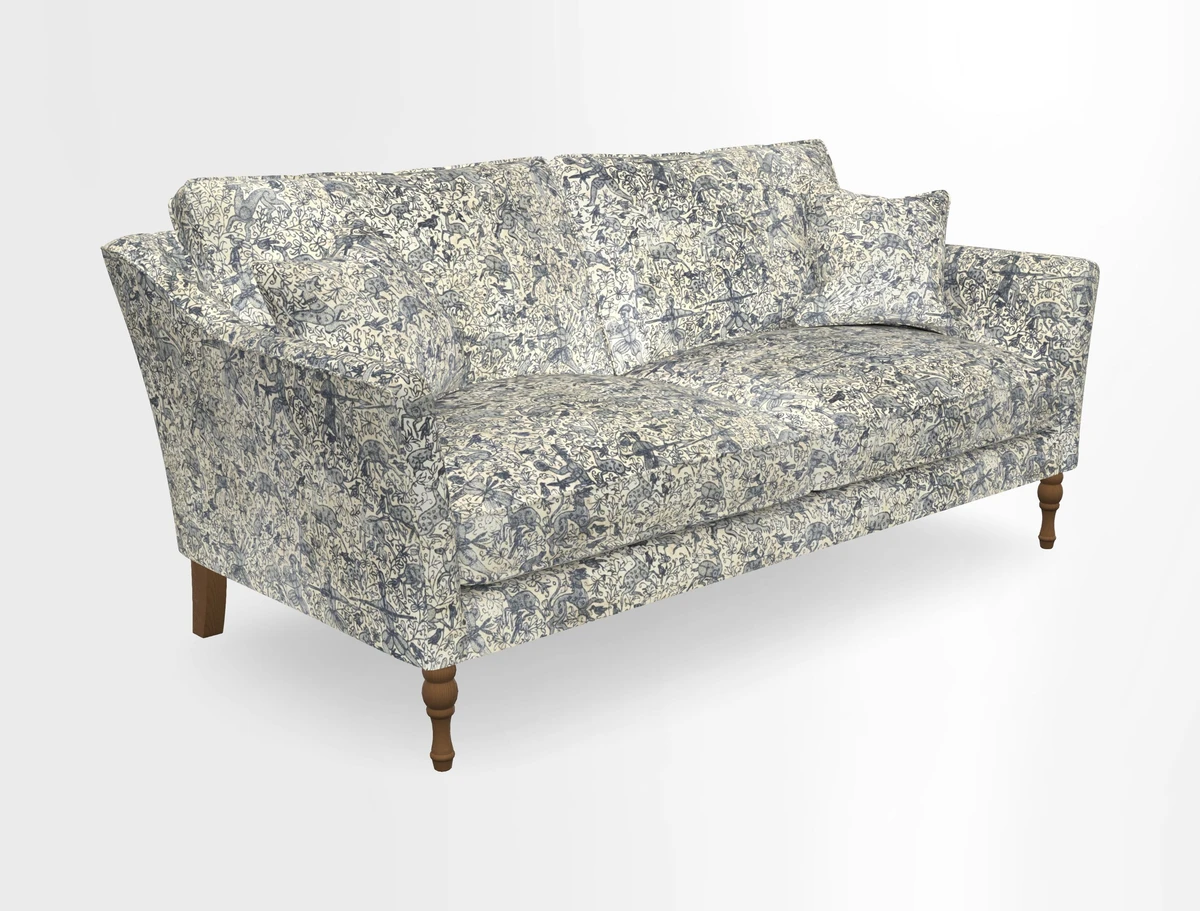Brunel 3 Seater Sofa in V&A Threads of India Mughal Garden Safari Hunter
