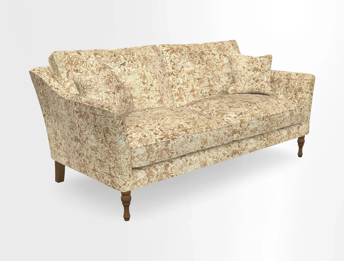 Brunel 3 Seater Sofa in V&A Threads of India Mughal Garden Safari Hunter