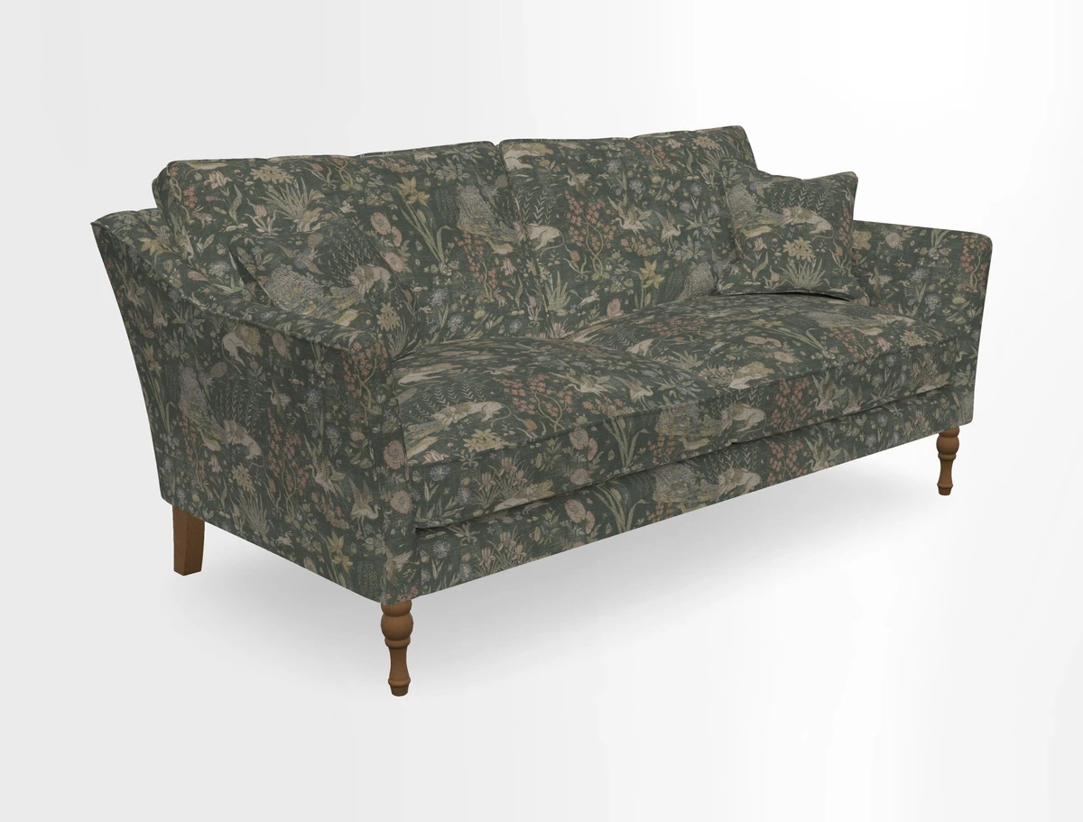 Brunel 3 Seater Sofa in V&A Threads of India Mughal Garden Safari Hunter