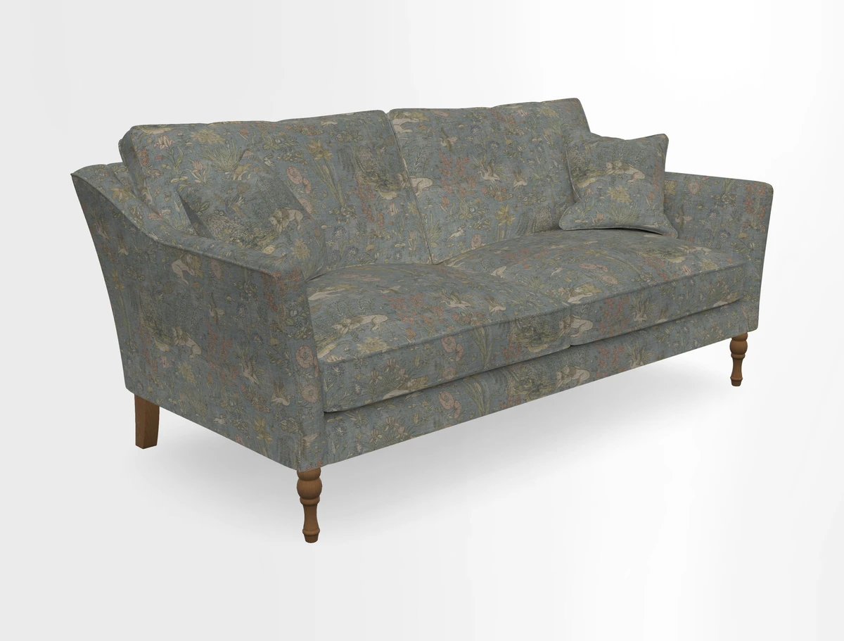 Brunel 3 Seater Sofa in V&A Threads of India Mughal Garden Safari Hunter