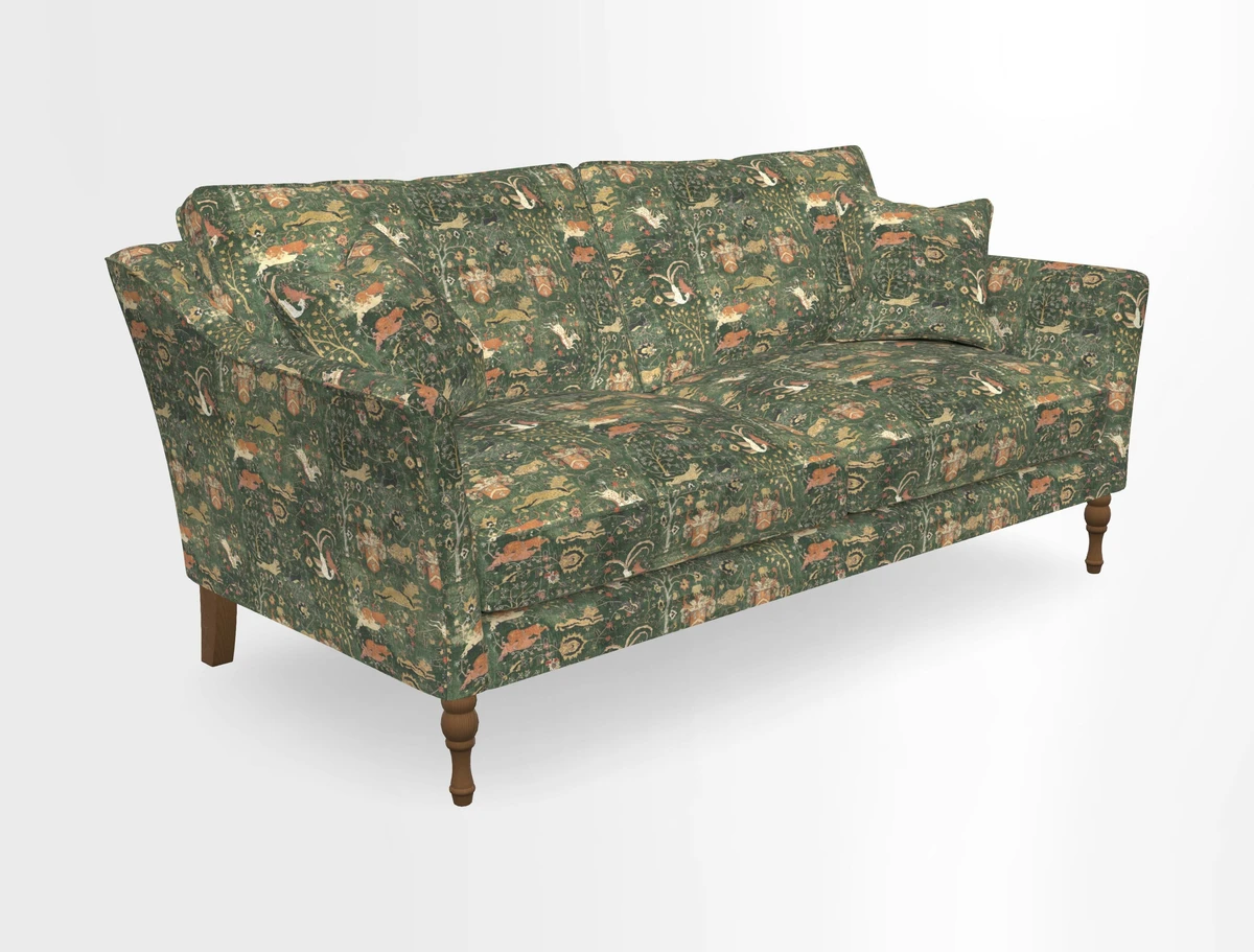Brunel 3 Seater Sofa in V&A Threads of India Mughal Garden Safari Hunter