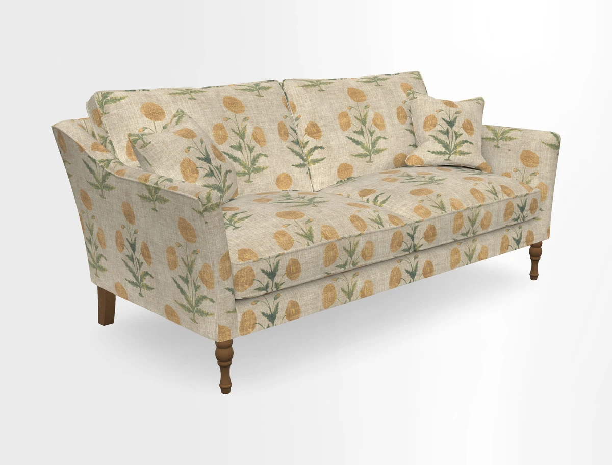 Brunel 3 Seater Sofa in V&A Threads of India Mughal Garden Safari Hunter