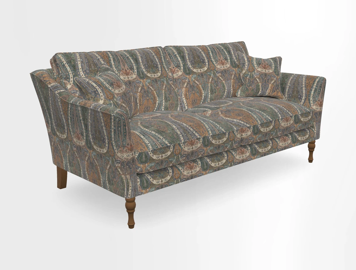 Brunel 3 Seater Sofa in V&A Threads of India Mughal Garden Safari Hunter