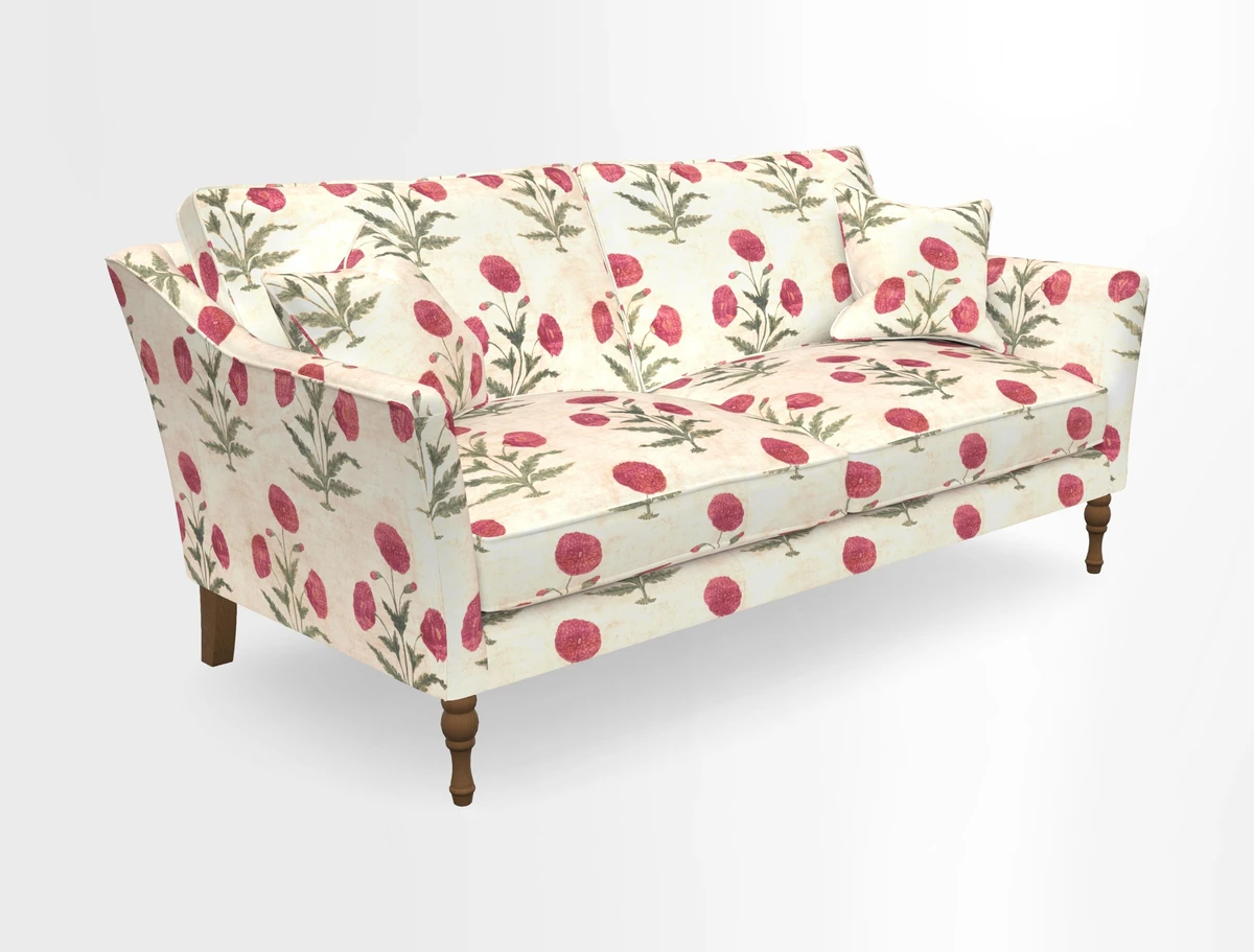 Brunel 3 Seater Sofa in V&A Threads of India Mughal Garden Safari Hunter