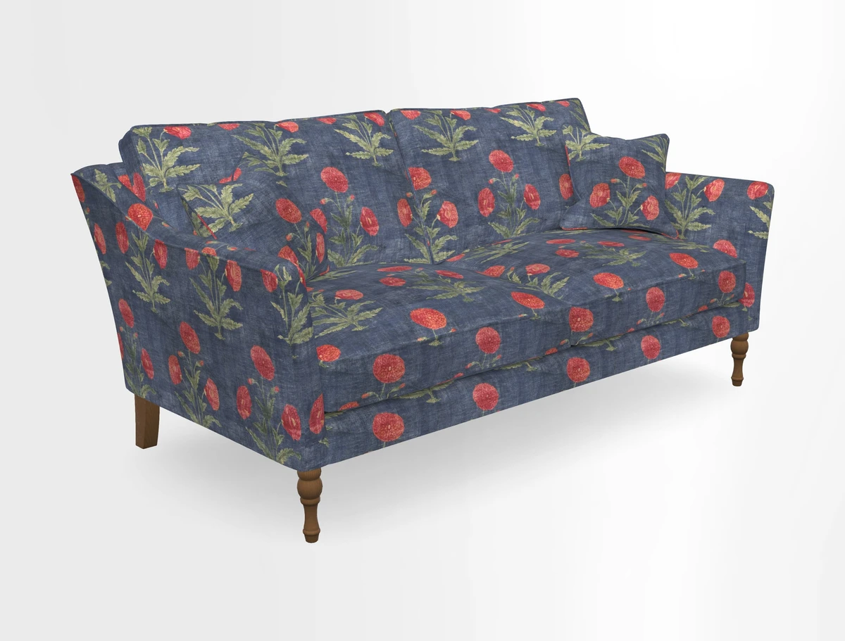 Brunel 3 Seater Sofa in V&A Threads of India Mughal Garden Safari Hunter