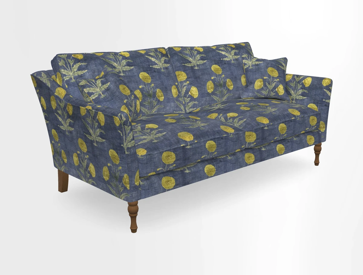 Brunel 3 Seater Sofa in V&A Threads of India Mughal Garden Safari Hunter