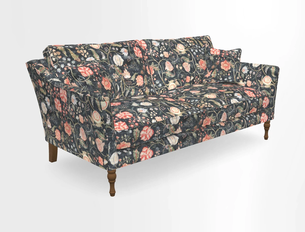 Brunel 3 Seater Sofa in V&A Threads of India Mughal Garden Safari Hunter