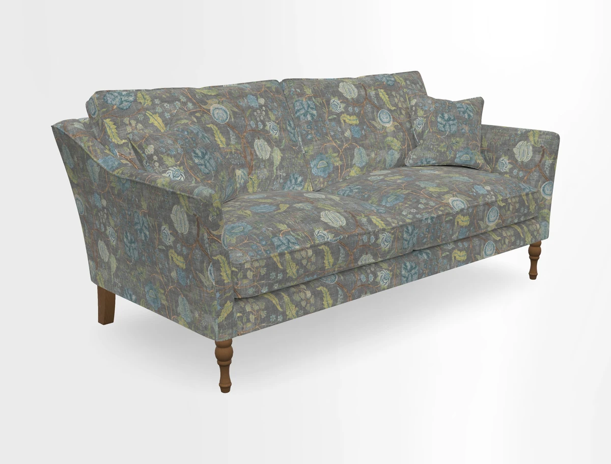 Brunel 3 Seater Sofa in V&A Threads of India Mughal Garden Safari Hunter