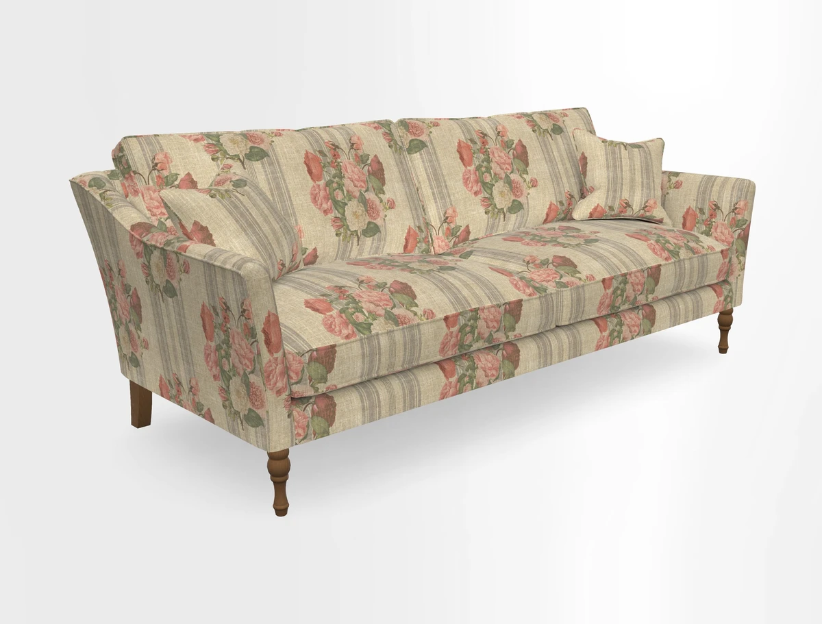 Brunel 3 Seater Sofa in V&A Threads of India Mughal Garden Safari Hunter