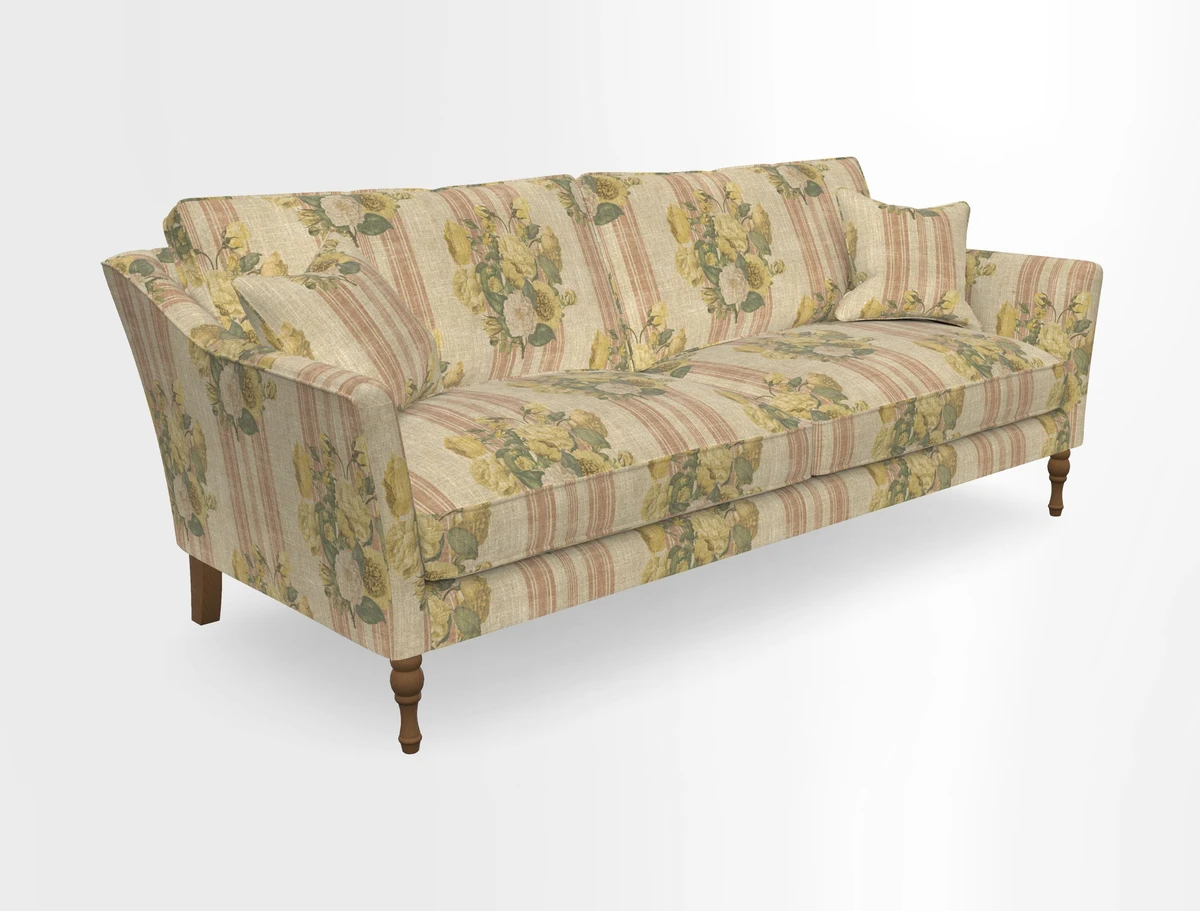Brunel 3 Seater Sofa in V&A Threads of India Mughal Garden Safari Hunter