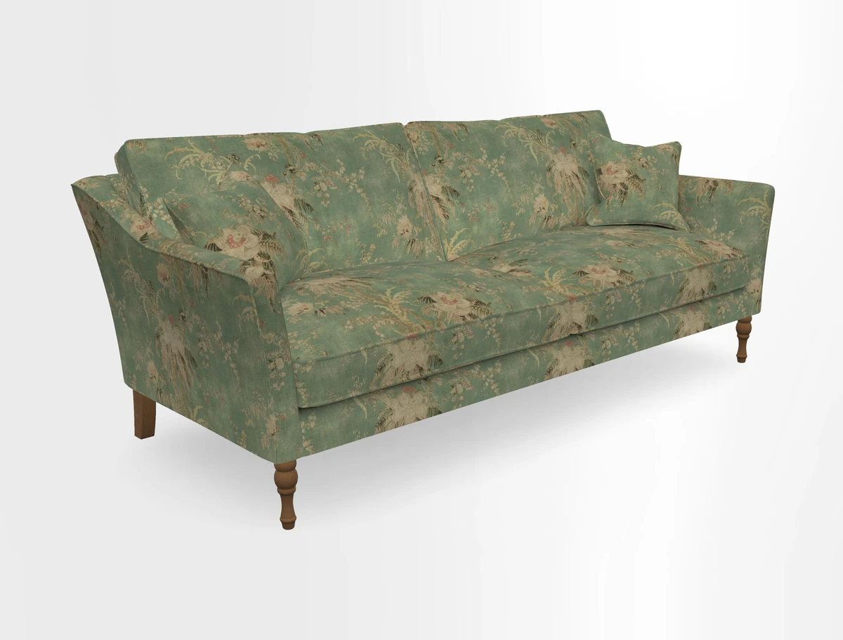 Brunel 3 Seater Sofa in V&A Threads of India Mughal Garden Safari Hunter