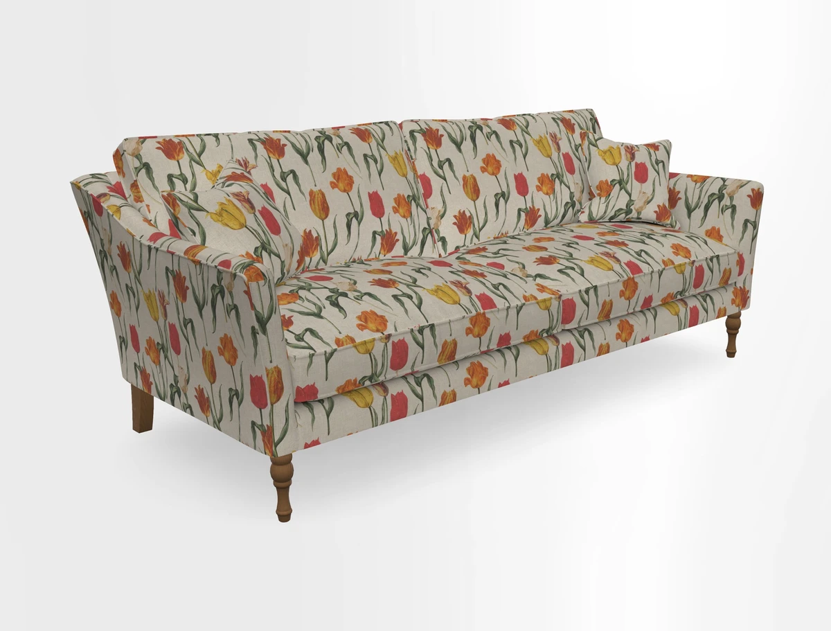 Brunel 3 Seater Sofa in V&A Threads of India Mughal Garden Safari Hunter