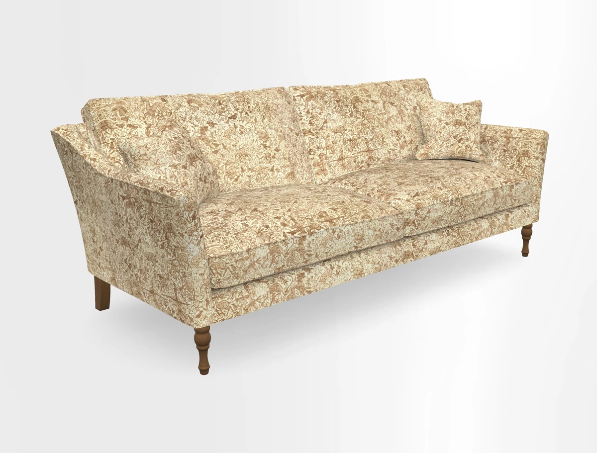 Brunel 3 Seater Sofa in V&A Threads of India Mughal Garden Safari Hunter