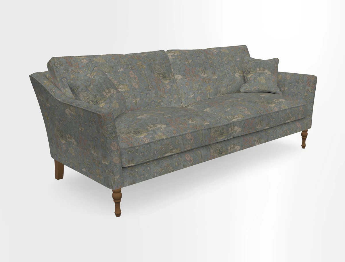Brunel 3 Seater Sofa in V&A Threads of India Mughal Garden Safari Hunter