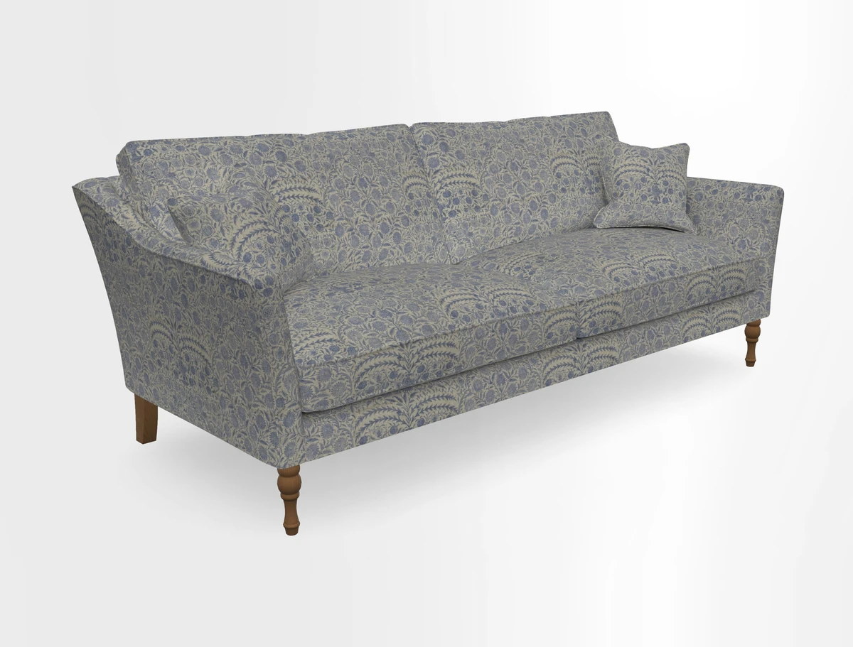 Brunel 3 Seater Sofa in V&A Threads of India Mughal Garden Safari Hunter