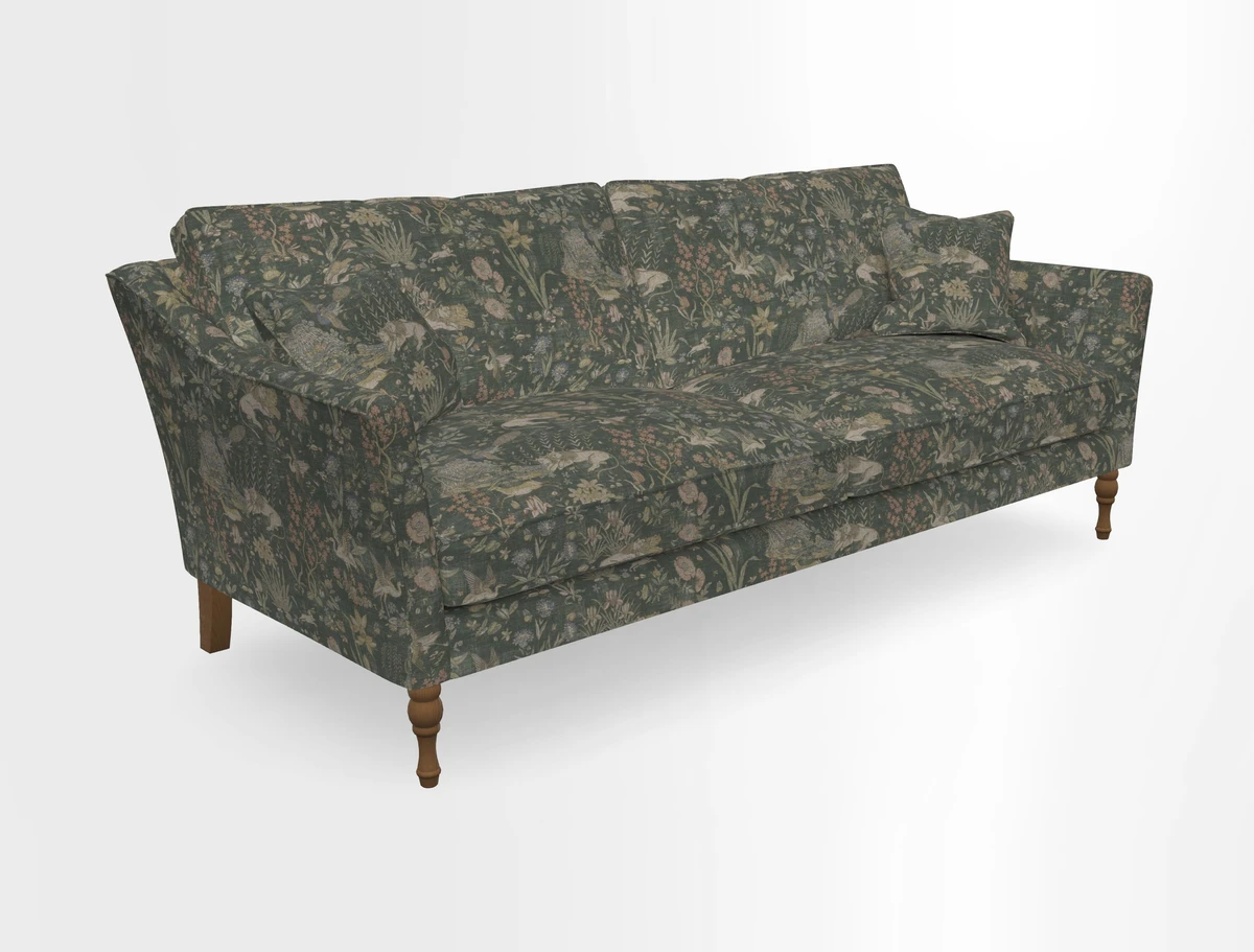 Brunel 3 Seater Sofa in V&A Threads of India Mughal Garden Safari Hunter