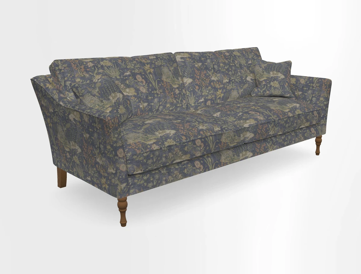 Brunel 3 Seater Sofa in V&A Threads of India Mughal Garden Safari Hunter