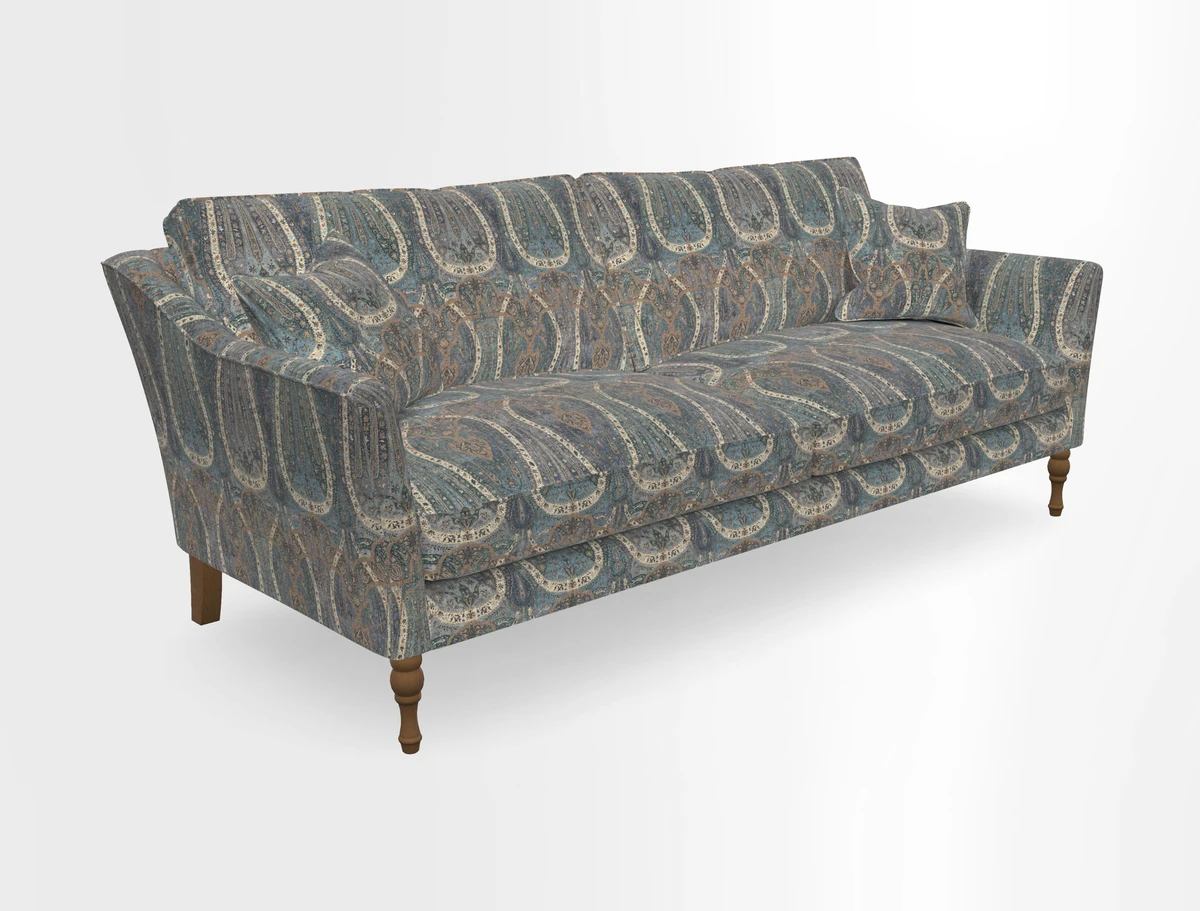 Brunel 3 Seater Sofa in V&A Threads of India Mughal Garden Safari Hunter