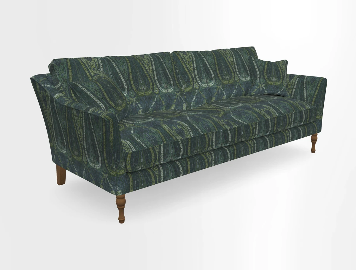 Brunel 3 Seater Sofa in V&A Threads of India Mughal Garden Safari Hunter