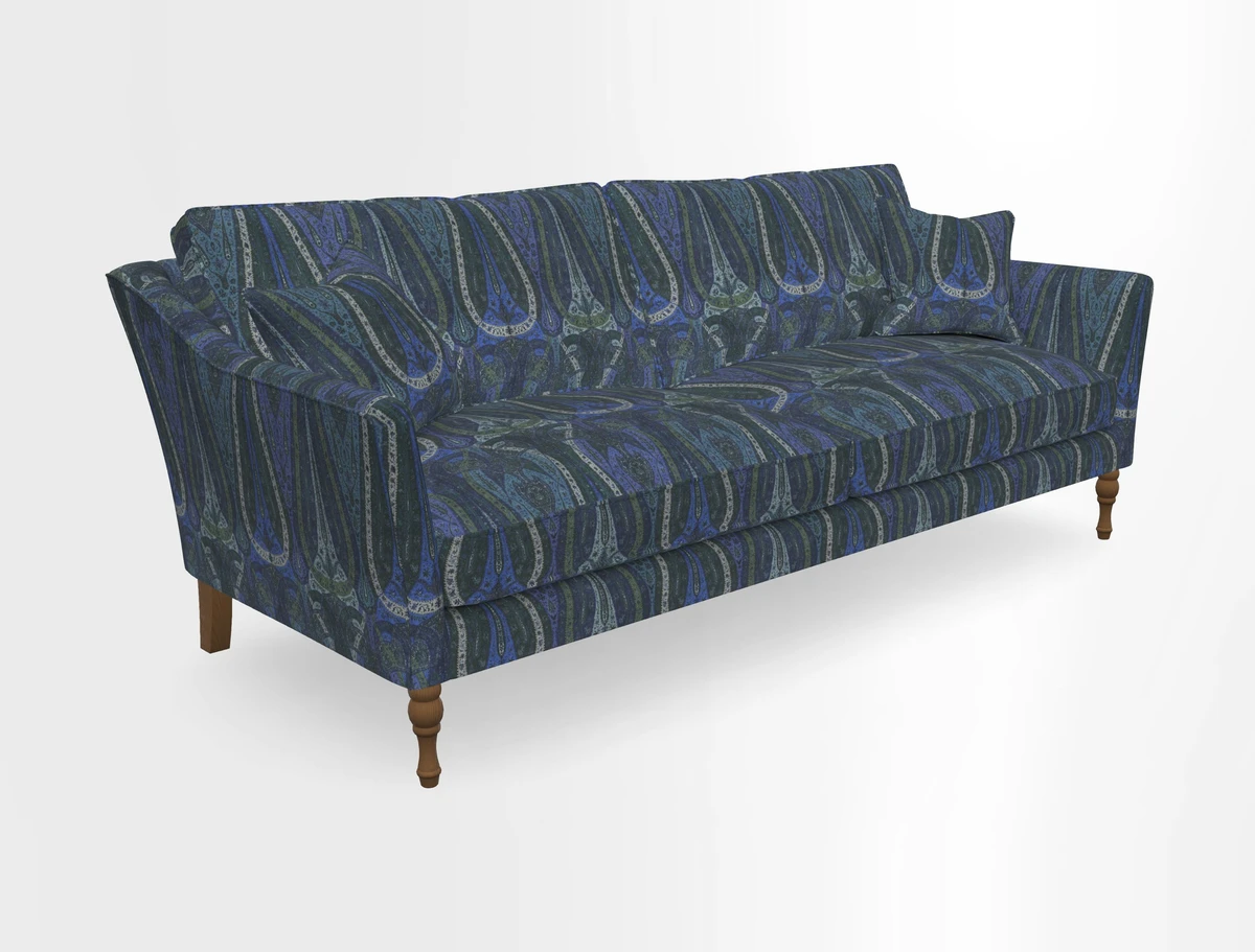 Brunel 3 Seater Sofa in V&A Threads of India Mughal Garden Safari Hunter