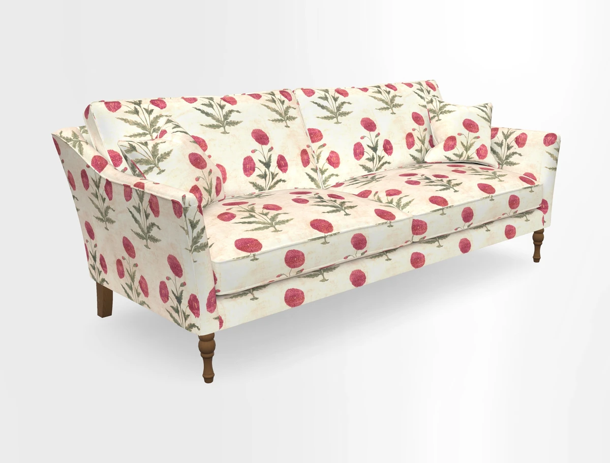 Brunel 3 Seater Sofa in V&A Threads of India Mughal Garden Safari Hunter