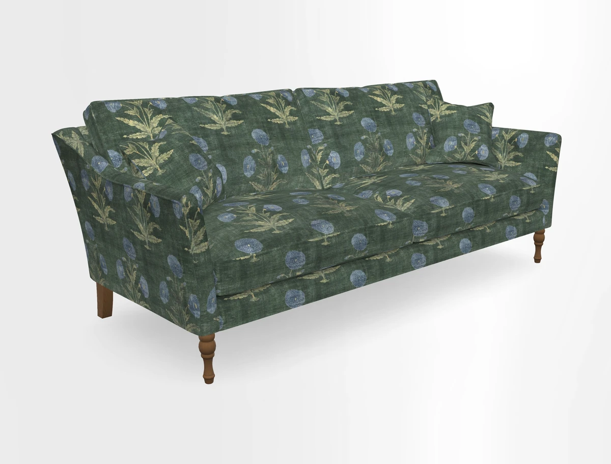 Brunel 3 Seater Sofa in V&A Threads of India Mughal Garden Safari Hunter