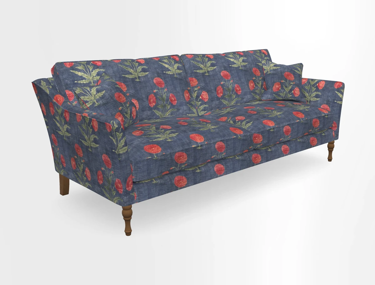 Brunel 3 Seater Sofa in V&A Threads of India Mughal Garden Safari Hunter