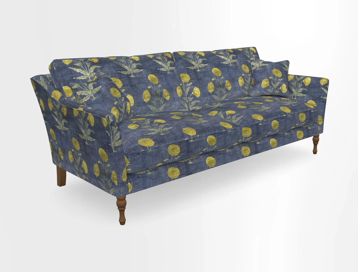 Brunel 3 Seater Sofa in V&A Threads of India Mughal Garden Safari Hunter