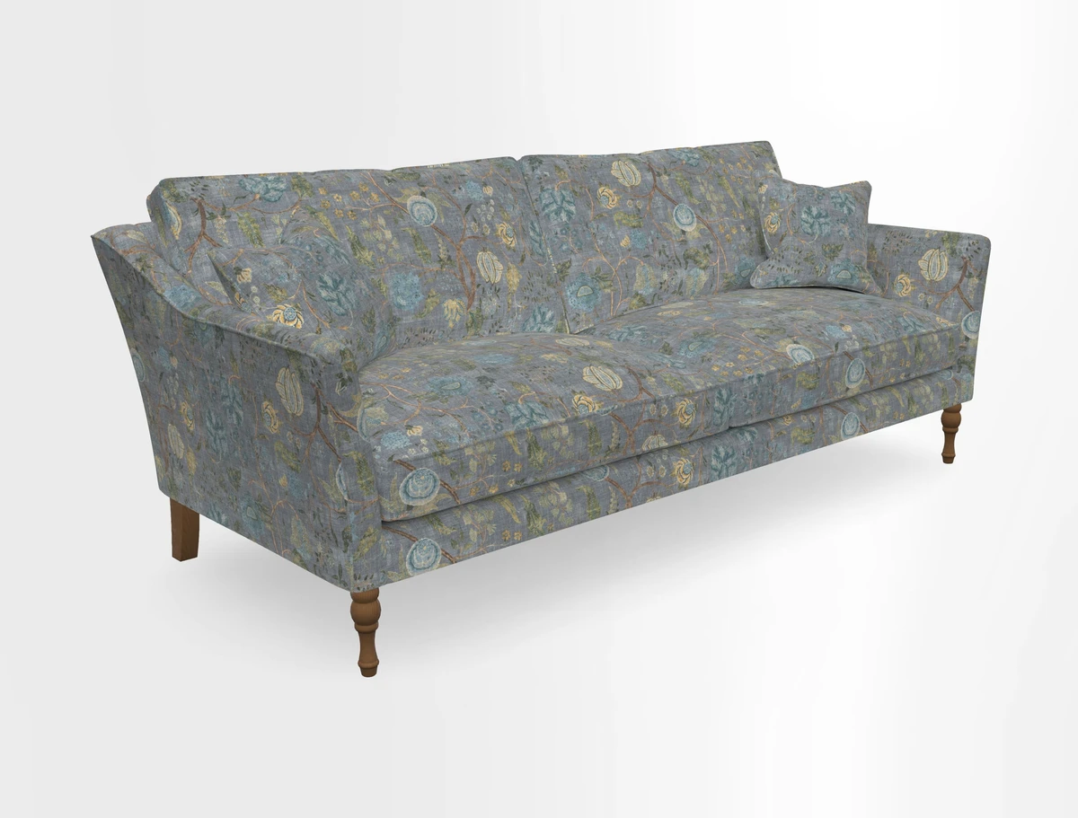 Brunel 3 Seater Sofa in V&A Threads of India Mughal Garden Safari Hunter