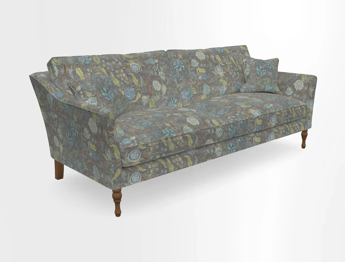 Brunel 3 Seater Sofa in V&A Threads of India Mughal Garden Safari Hunter