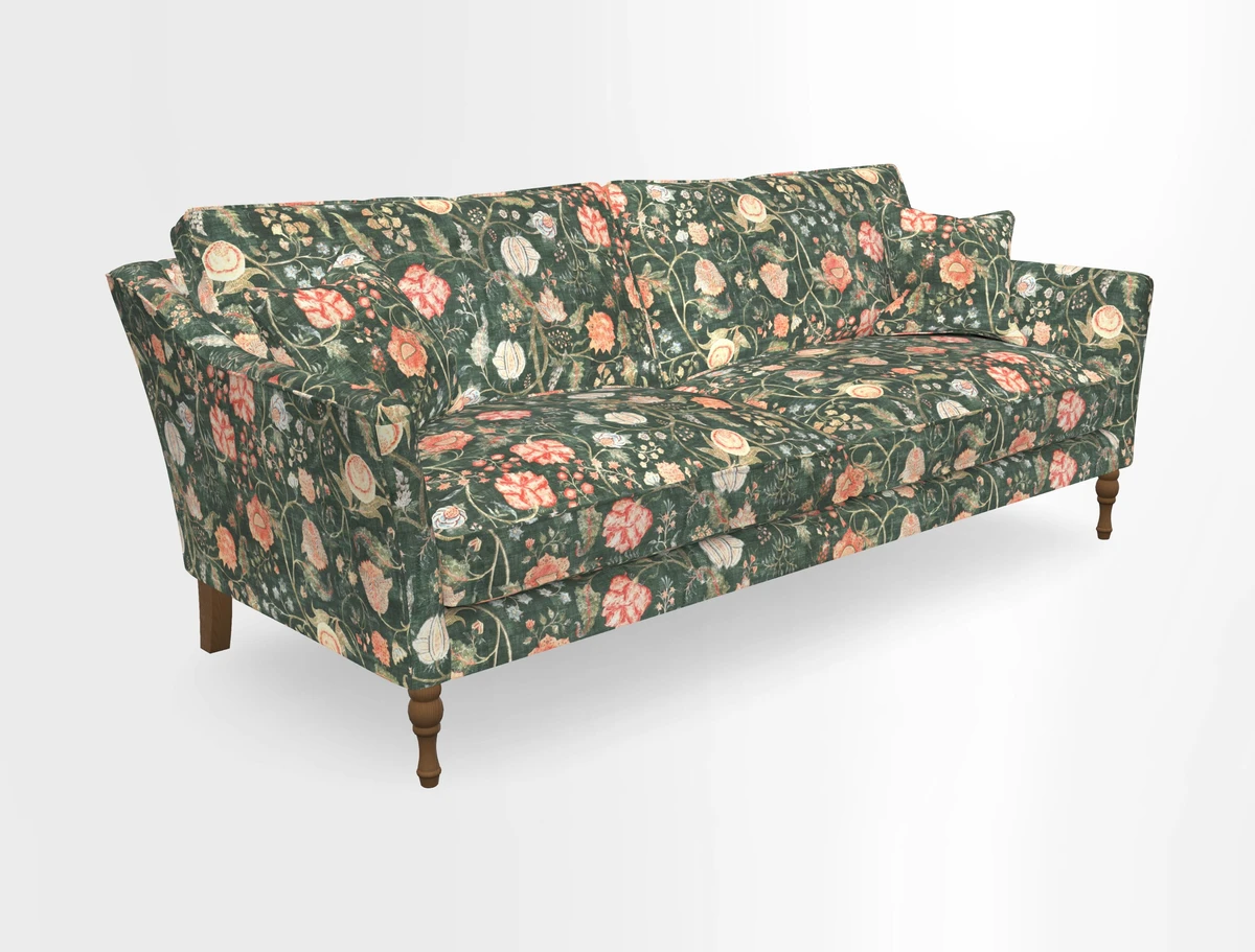 Brunel 3 Seater Sofa in V&A Threads of India Mughal Garden Safari Hunter