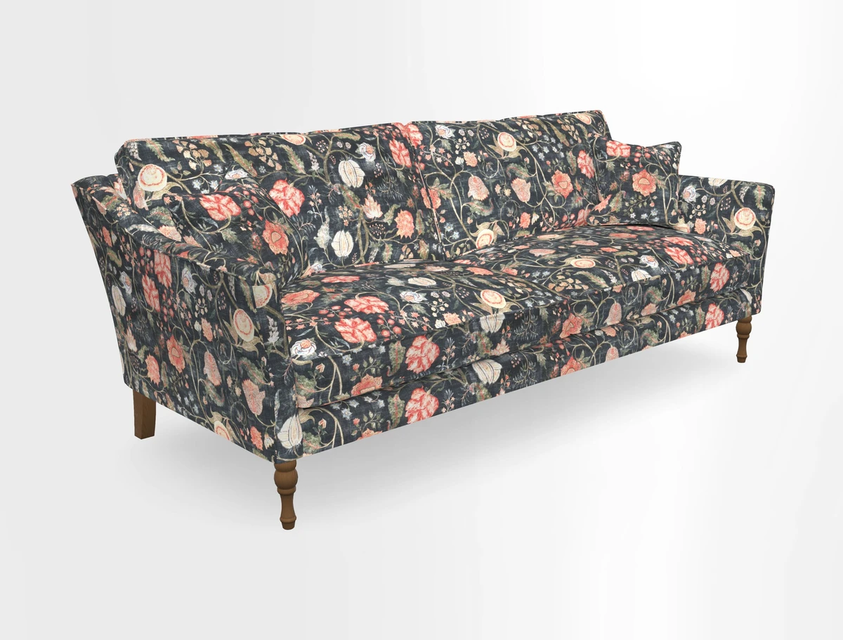 Brunel 3 Seater Sofa in V&A Threads of India Mughal Garden Safari Hunter