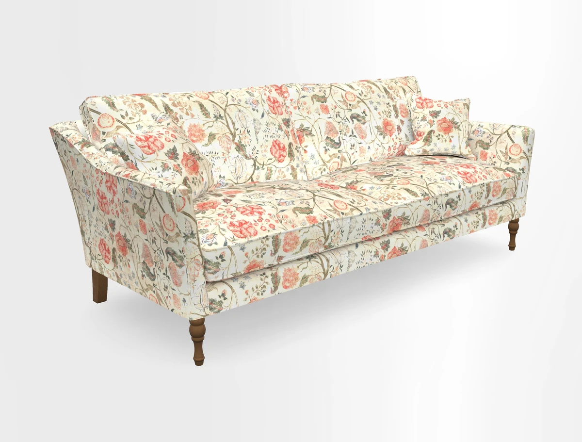 Brunel 3 Seater Sofa in V&A Threads of India Mughal Garden Safari Hunter
