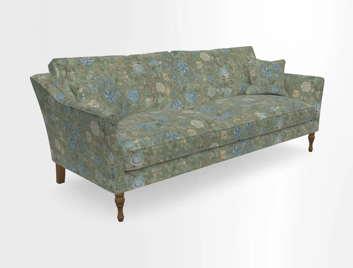 Brunel 3 Seater Sofa in V&A Threads of India Mughal Garden Safari Hunter