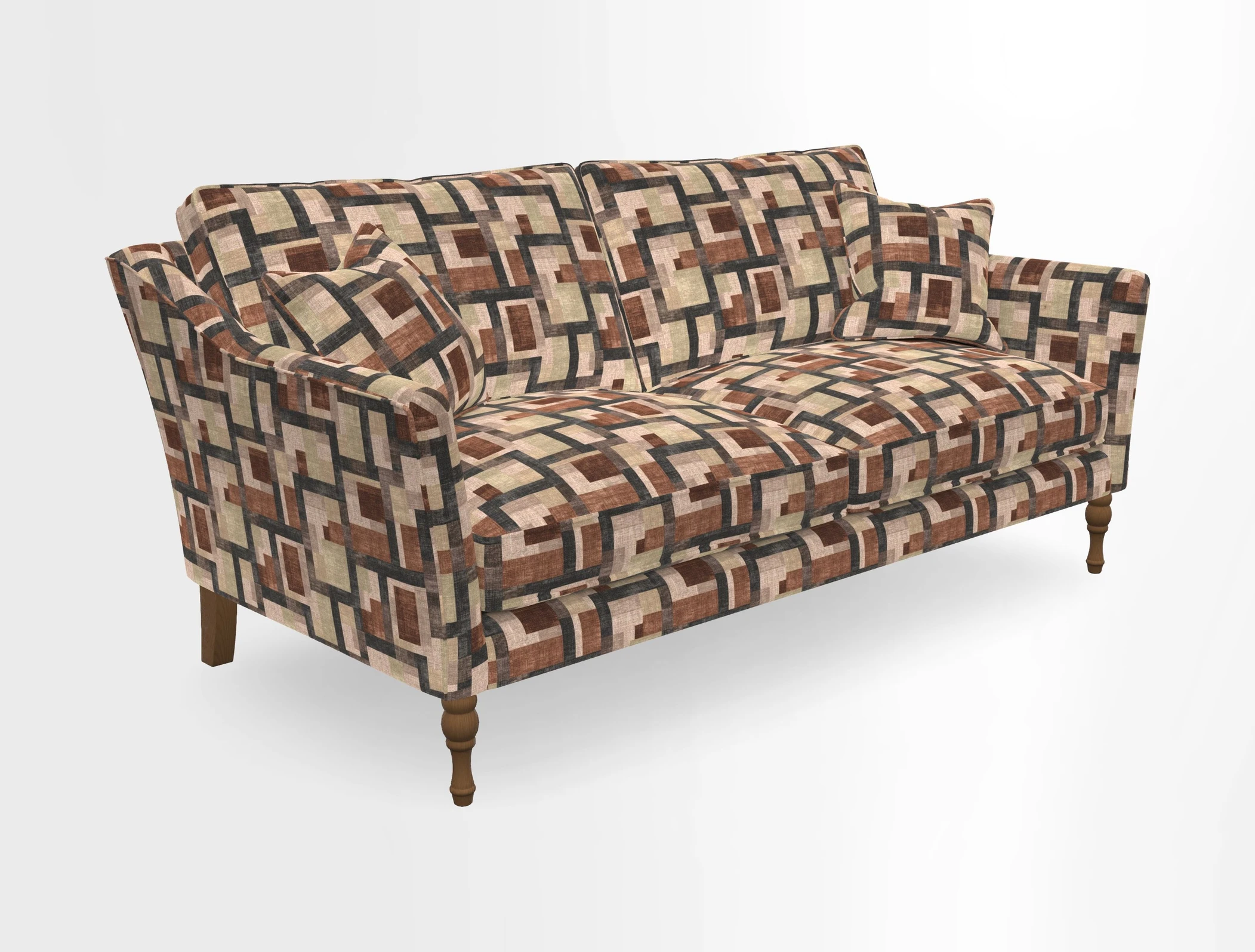 Brunel 3 Seater Sofa in V&A Threads of India Mughal Garden Safari Hunter