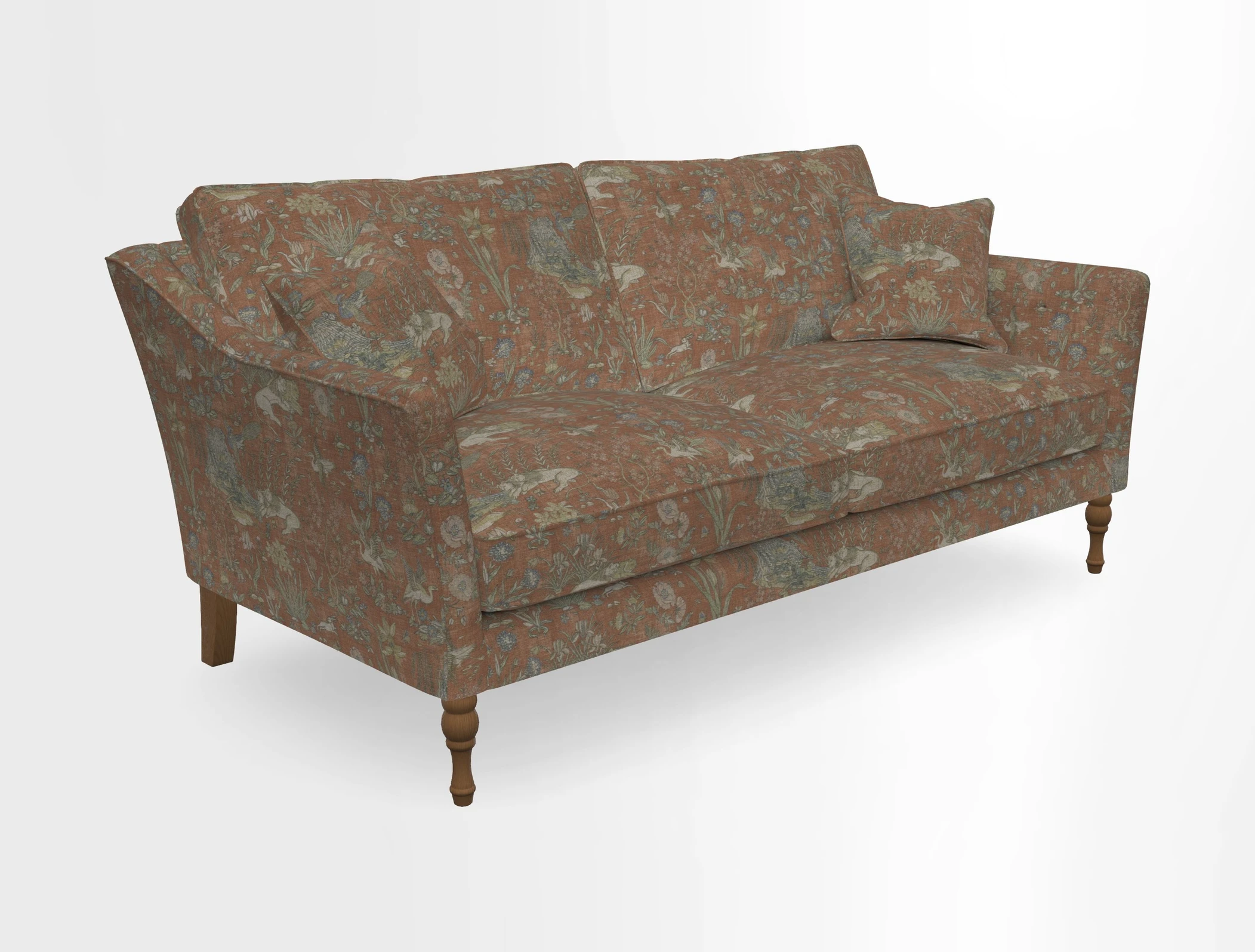 Brunel 3 Seater Sofa in V&A Threads of India Mughal Garden Safari Hunter