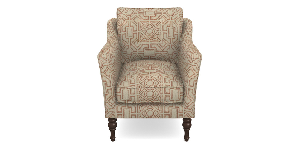 Product photograph of Brunel Chair In Rhs Collection - Large Knot Garden Linen - Terracotta from Sofas and Stuff Limited