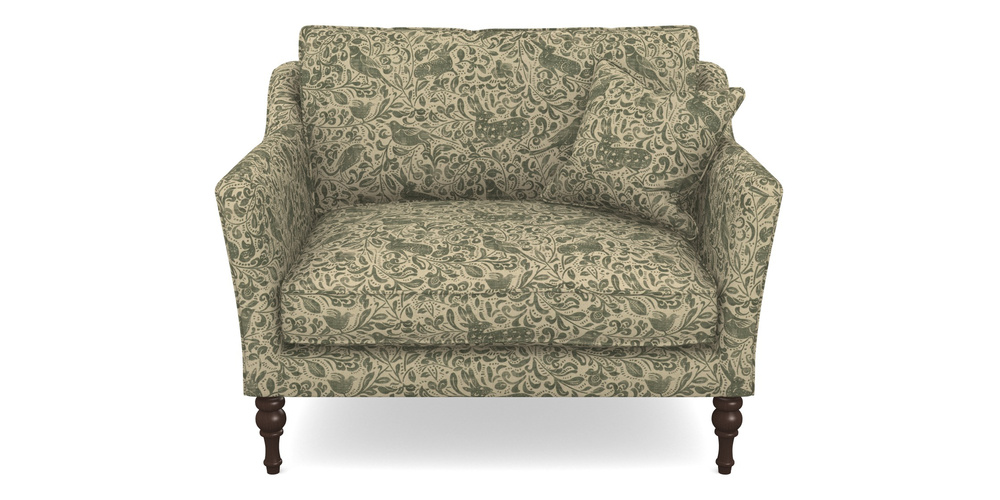 Product photograph of Brunel Snuggler In V A Drawn From Nature - Bird And Rabbit - Dark Green from Sofas and Stuff Limited