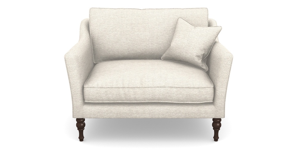 Product photograph of Brunel Snuggler In Dundee Herringbone - Linen from Sofas and Stuff Limited