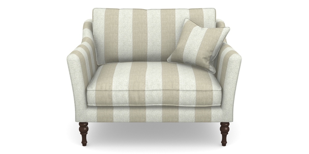 Product photograph of Brunel Snuggler In Dovedale Linen Stripe - Chalk from Sofas and Stuff Limited