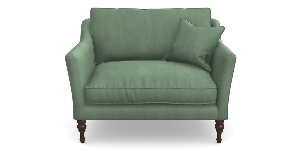 Product photograph of Brunel Snuggler In House Clever Velvet - Celadon from Sofas and Stuff Limited