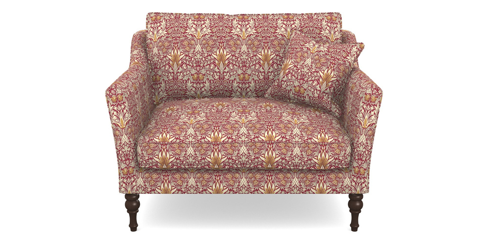 Product photograph of Brunel Snuggler In William Morris Collection - Snakeshead - Claret Gold from Sofas and Stuff Limited