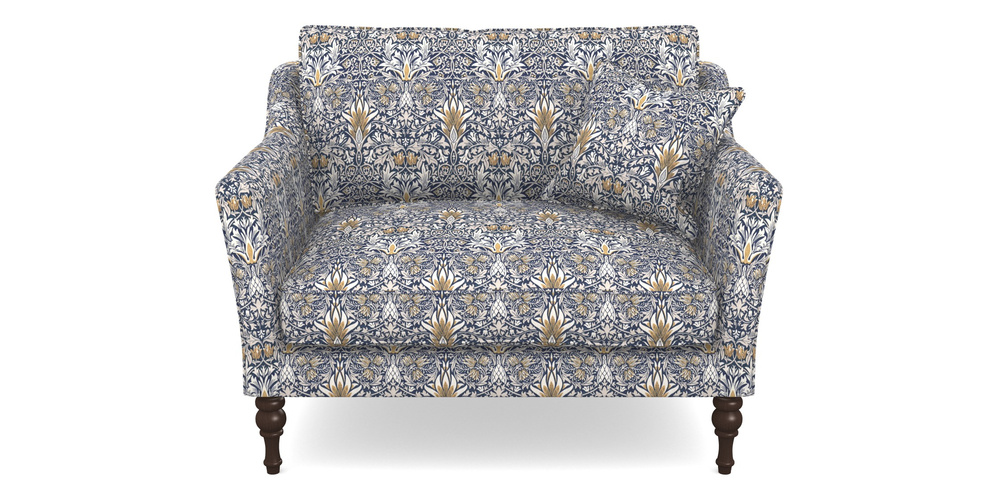 Product photograph of Brunel Snuggler In William Morris Collection - Snakeshead - Indigo Hemp from Sofas and Stuff Limited