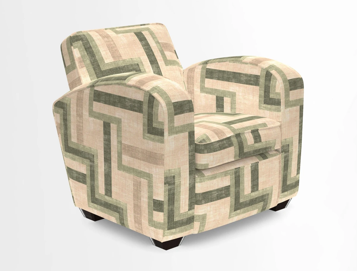 Montmartre Chair in V&A Brompton Collection Ikat Morning Blue