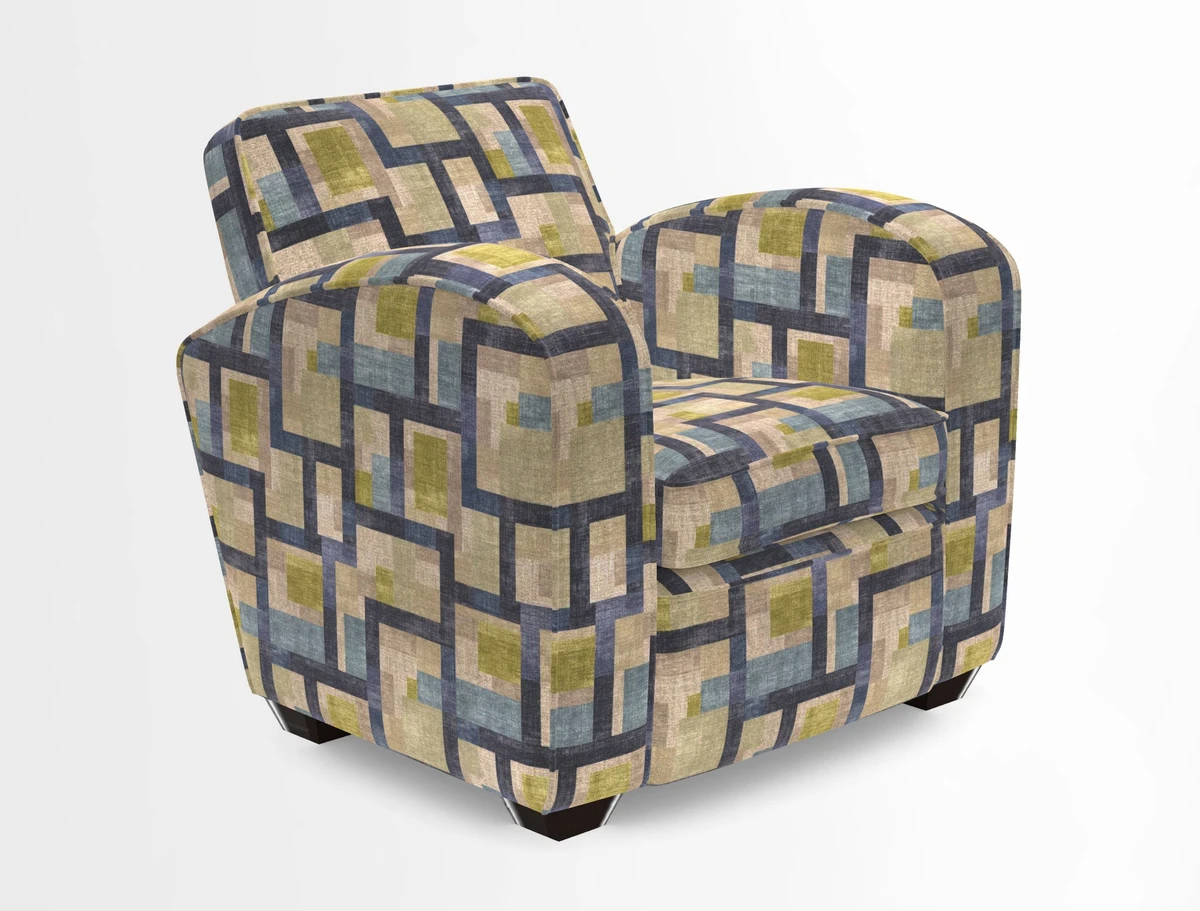 Montmartre Chair in V&A Brompton Collection Ikat Morning Blue