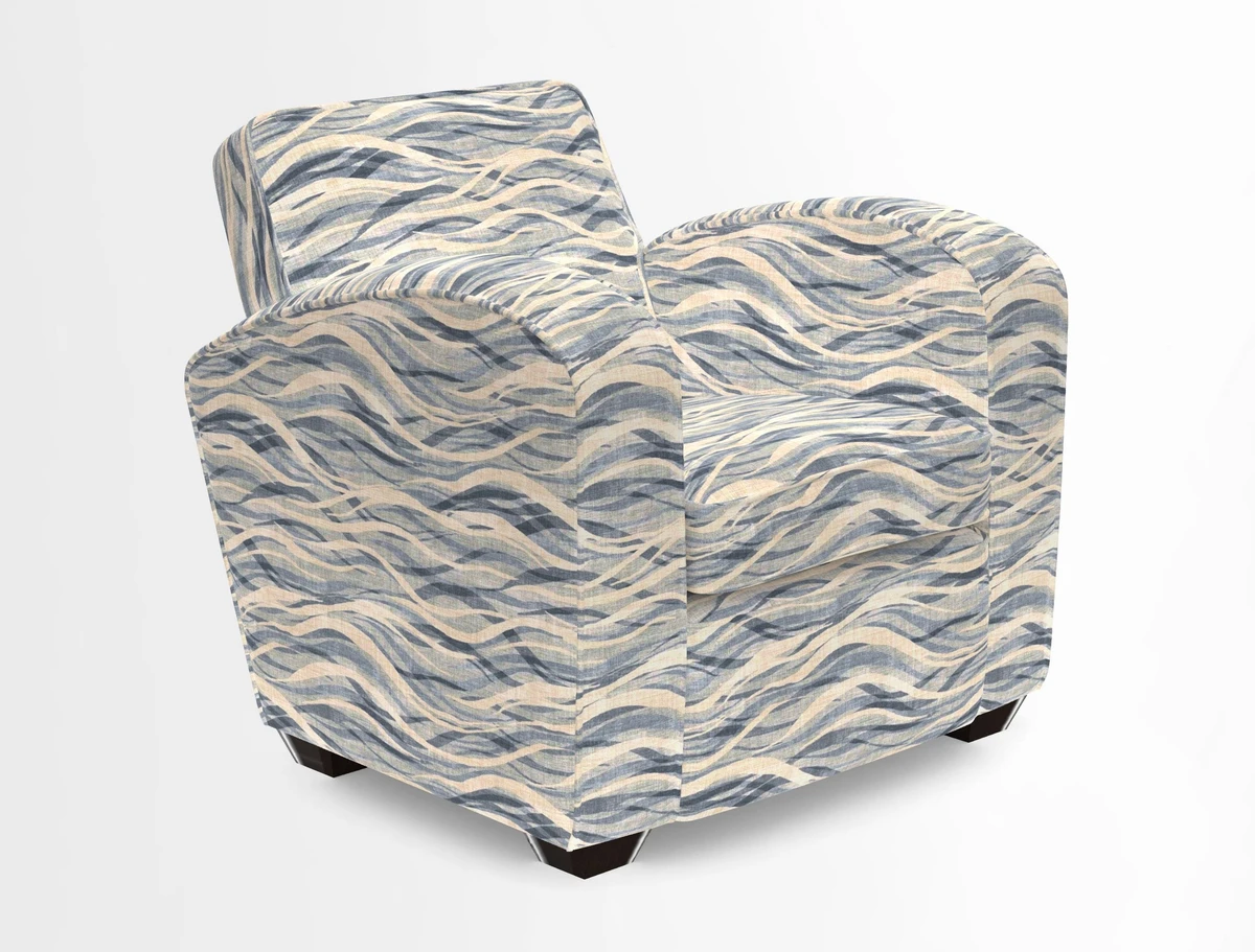 Montmartre Chair in V&A Brompton Collection Ikat Morning Blue