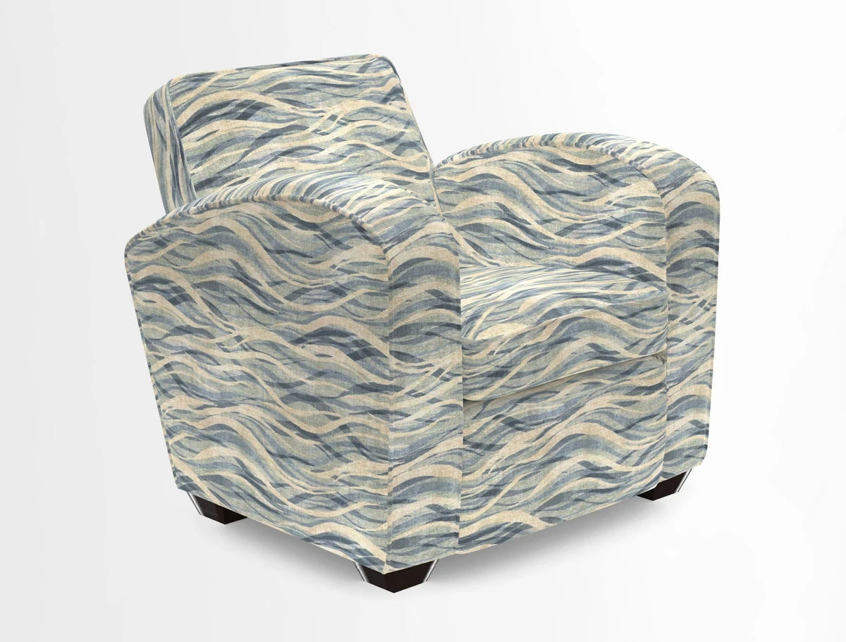 Montmartre Chair in V&A Brompton Collection Ikat Morning Blue