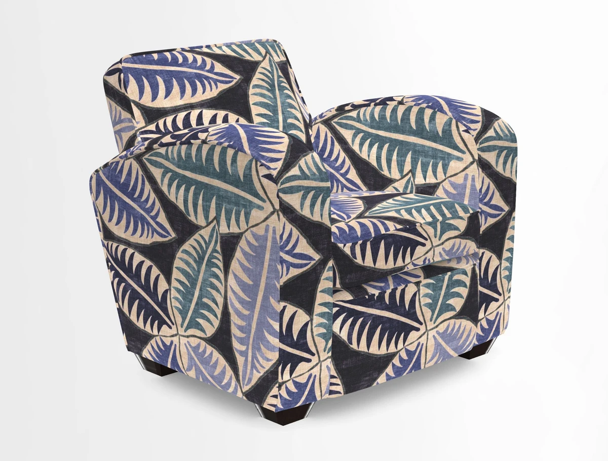 Montmartre Chair in V&A Brompton Collection Ikat Morning Blue