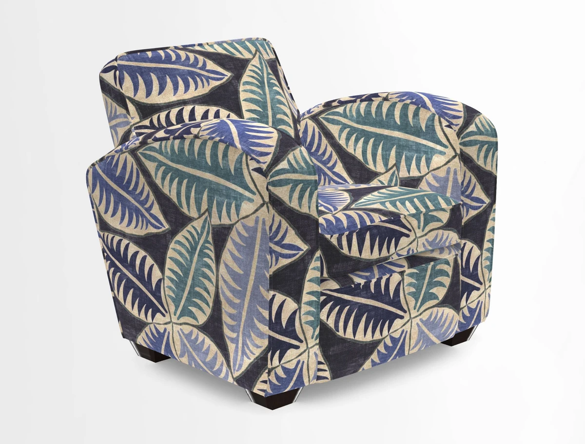 Montmartre Chair in V&A Brompton Collection Ikat Morning Blue