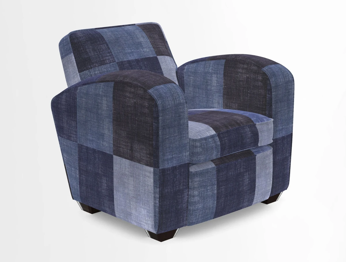 Montmartre Chair in V&A Brompton Collection Ikat Morning Blue